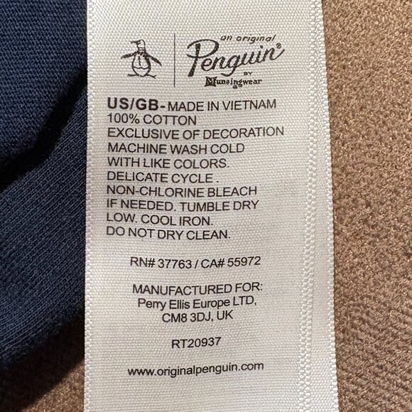 Original Penguin Mens Cotton T-Shirt Navy Size Medium (SKU: 32M) - Picture 4 of 6